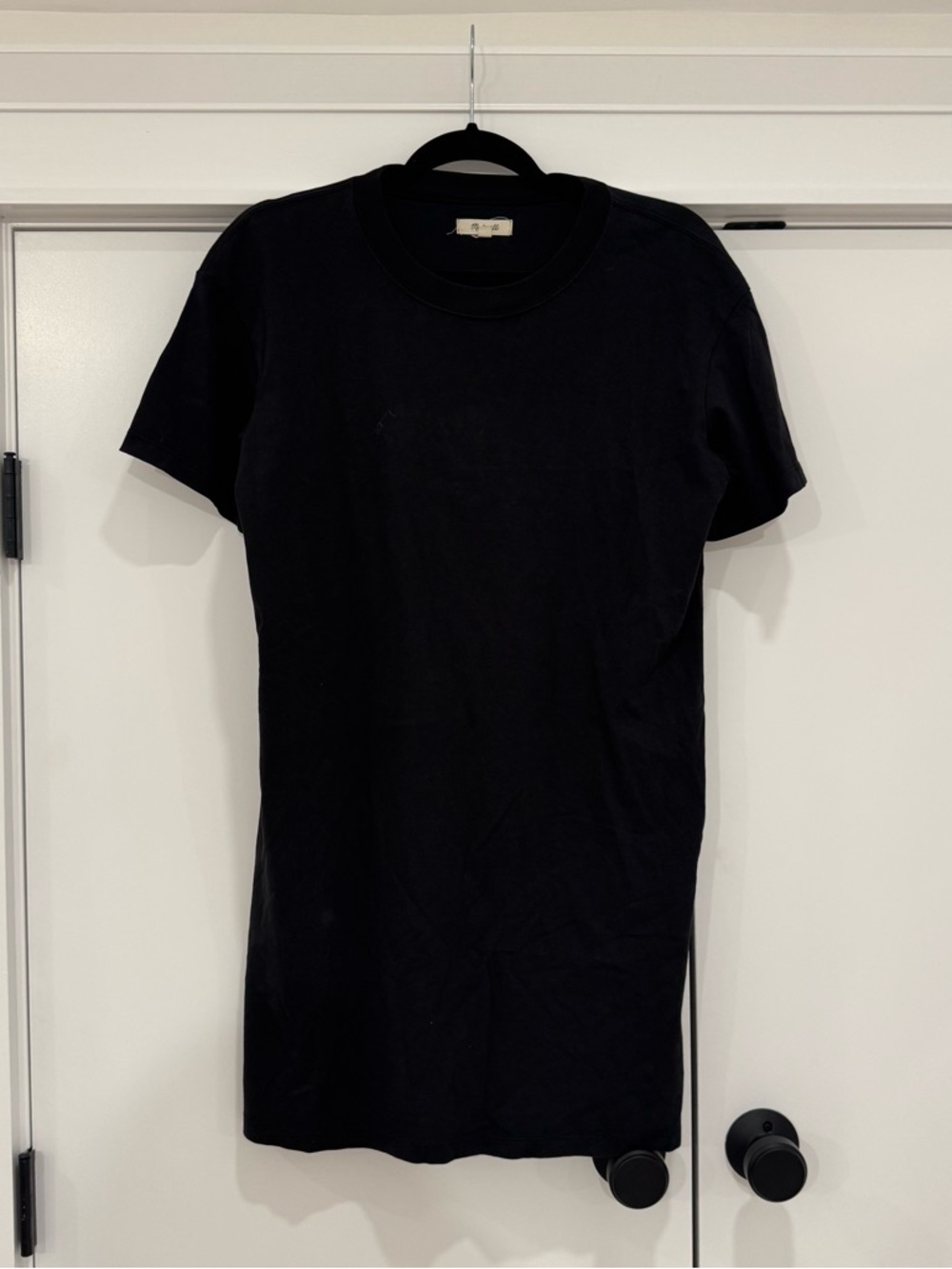 Madewell Black Short Sleeve T-Shirt Dress